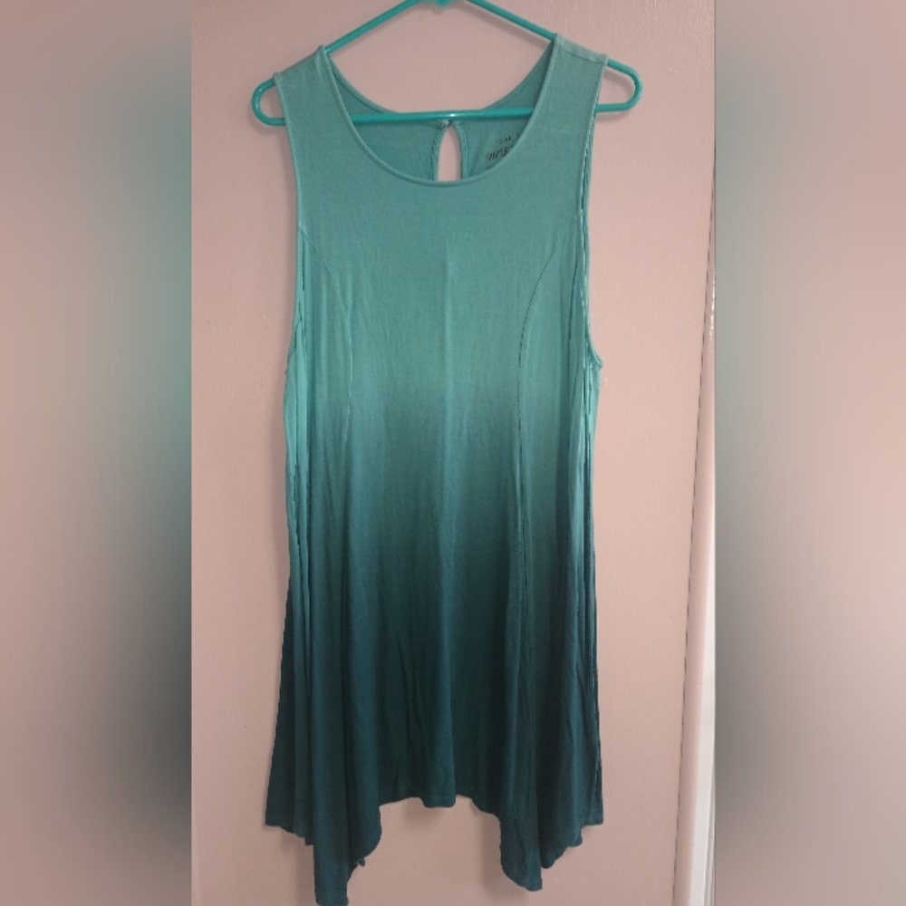 TORRID 2X mini dress emerald green ombre soft knit
